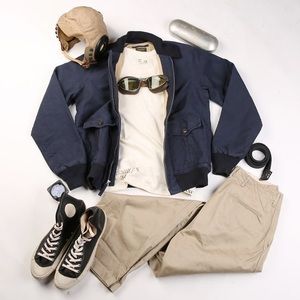 Reproduction Slim 1930's USN 37J1 Flight Jacket Flying Aviator (Navy)RRL Vintage